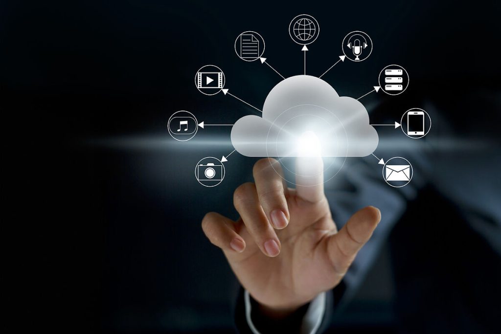 Cloudopslag van gegevens.