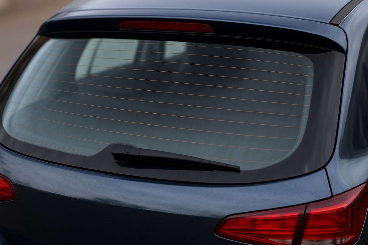 Lijnen op de achterruit van de auto.