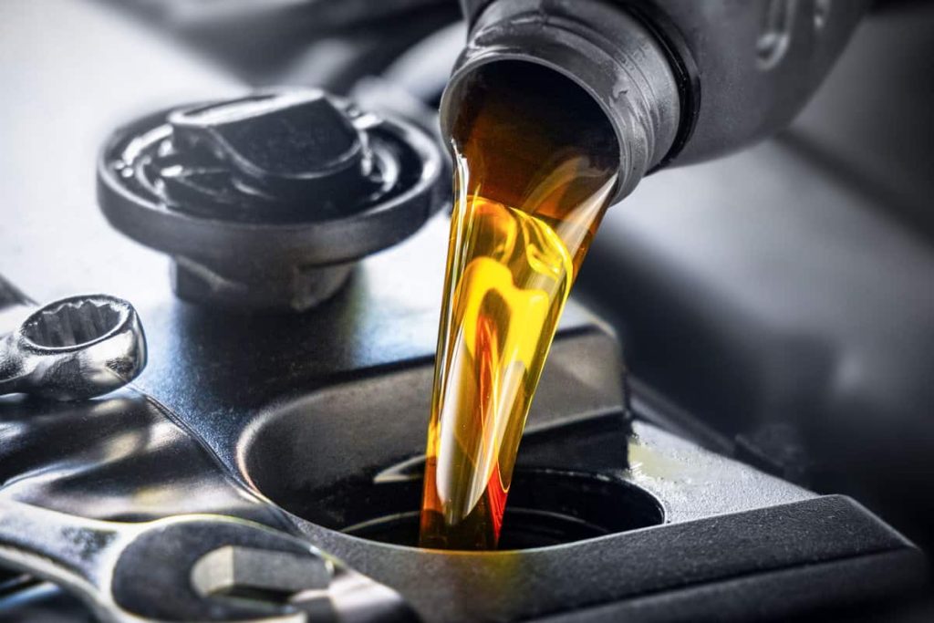 Motorolie met een mooie kleur.